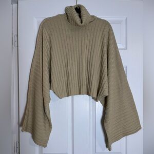 Turtle neck sweater with bell sleeves